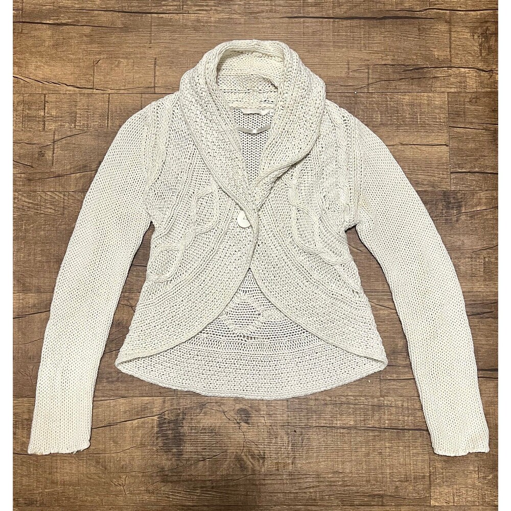 SISTERS cotton blend cable knit cardigan